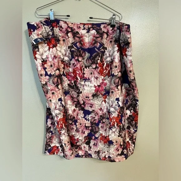 Talbots Womens Plus Lined Floral Boho Carrier Pencil Skirt Back Zip  22W New - Picture 2 of 14